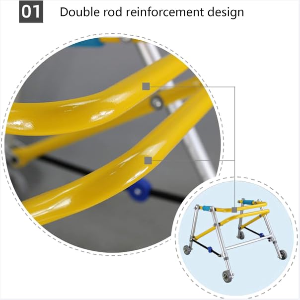 Déambulateur postérieur enfants pliable et léger en aluminium taille M