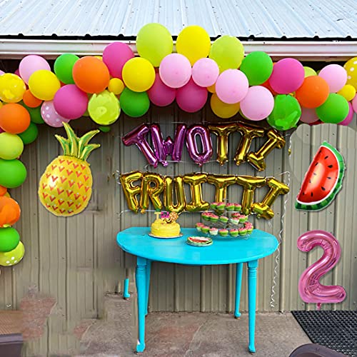 Heeton Twotti Frutti Birthday Decorations Balloons Twotti Fruity Cake Topper Second Fruit Pineapple Watermelon Balloon Garland Summer Birthday Party Supplies Decorations #TOP1