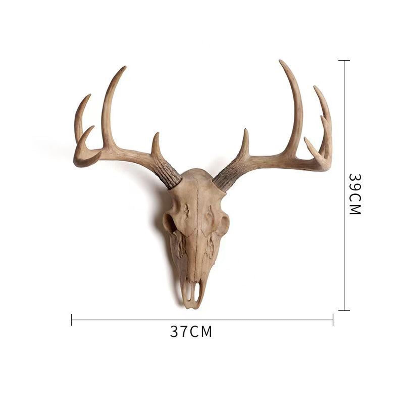 Decorazione da Parete a Forma di Teschio di Cervo Senza Trapano, Tassidermia di Testa di Cervo Finta in Stile Rustico Americano, Adatta per Il Soggiorno(A)