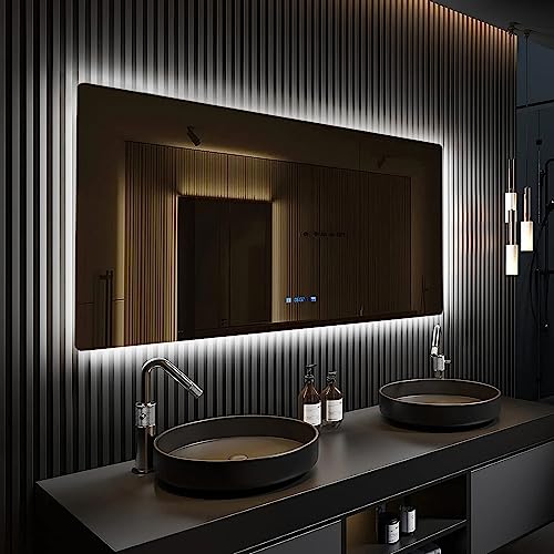 Biltmore Collection Wall Mounted LED Smart Bathroom Mirror with Defogger