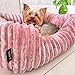 4L Textil Bella Plüsch-Hundebett Premium-LINE Kuscheliges Hundekörbchen aus Cord Katzenkorb Hundekorb für Welpen Hundebett flauschig Hundesofa kleine Hunde (Rosa, 60x40 cm)