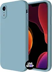 Capa Case Capinha Para iPhone XR Silicone Com Bordas Elevadas Aveludada Forro Premium (AZUL BEBE)