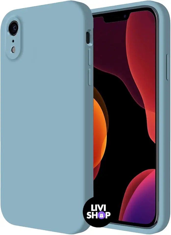 Capa Case Capinha Para iPhone XR Silicone Com Bordas Elevadas Aveludada Forro Premium (AZUL BEBE)