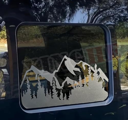 for Ford F150 F250 F350 2015-2023 Rear Middle Window Snow Mountain Decals, Matte Black image 5