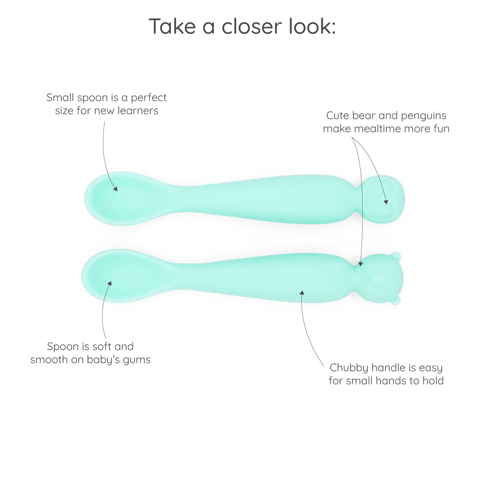 Easy Learn Baby Spoon Set (Sea Foam)