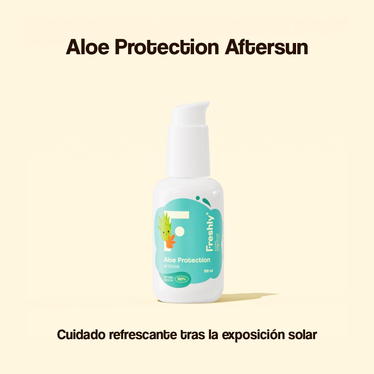 Freshly Cosmetics | Aloe Protection Aftersun | Aftersun con Aloe Vera para Bebés y Niños | 100 ml | Loción Refrescante e Hidratante para Piel Sensible