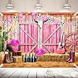 Cowgirl Backdrop Western Cowgirl Banner 7x5Ft Pink Cowboy Backdrop Photography Booth Prop for Girls Cowboy Birthday Party Decorations Baby Shower Supplies