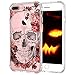 iPhone 7 Plus Case, Cool iPhone 7 Plus Case, MOSNOVO Floral Skull Flower Clear Design Printed Transparent Plastic Hard Back Cover with TPU Bumper Protective Case for Apple iPhone 7 Plus (5.5 Inch)