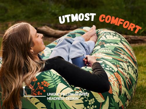 Image of WEKAPO Inflatable Sun Lounger, Air Sofa, Hammock, Portable, Waterproof and Leak-Proof, Ideal for Backyard, Beach, Travel, Camping, Picnics and Music Festivals
