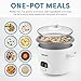 AROMA Rice Cooker, 3-Cup (Uncooked) / 6-Cup (Cooked), Small Rice Cooker, Oatmeal Cooker, Soup Maker, Auto Keep Warm, 1.5 Qt, White, ARC-393NG