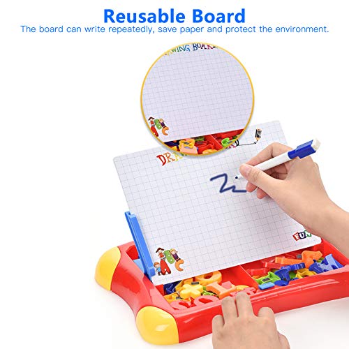 Placa de apagamento a seco magnética educacional para crianças Prancheta de desenho dobrável com let