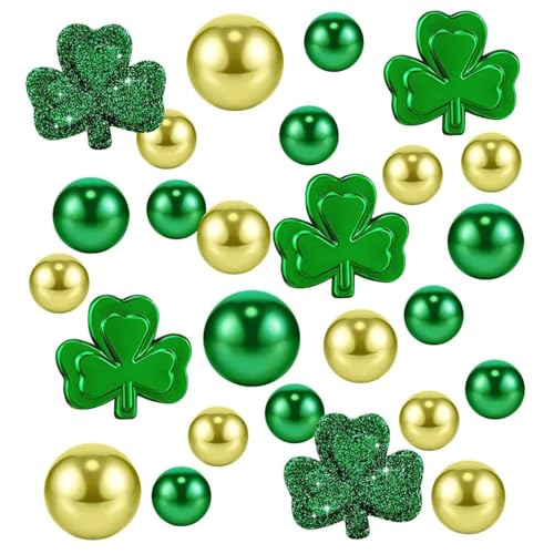 Tréboles de San Patricio para jarrones decoración de mesa verde y dorada para fiestas 36u
