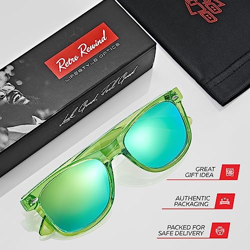 Image of Retro Rewind Polarized Sunglasses for Women Men - UV400 Classic Square Vintage Shades Trendy Unisex Sun Glasses
