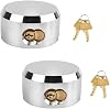 2 Pack Hidden Shackle Padlock Keyed Alike Heavy Duty Trailer Puck Padlocks Anti Theft 2-7/8