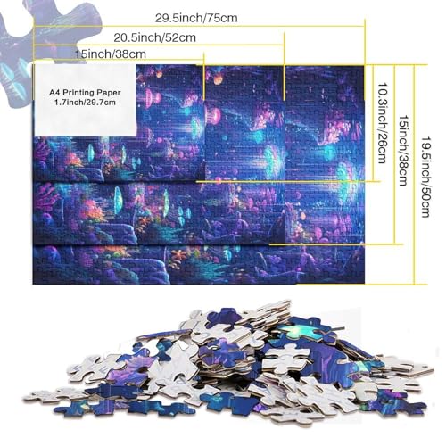 Puzzle imposible de medusas para adultos, rompecabezas de 1000 piezas y 70x50 cm 6