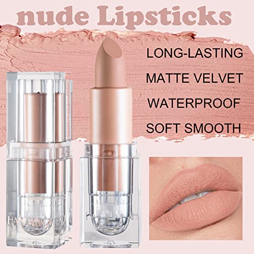 Nude Lipstick Matte Lipstick Long Lasting, Waterproof Non Stick Cup Velvet Lipstick Lip Gloss, Not Fade Non Drying Lipstick for Girls Women - Image 3