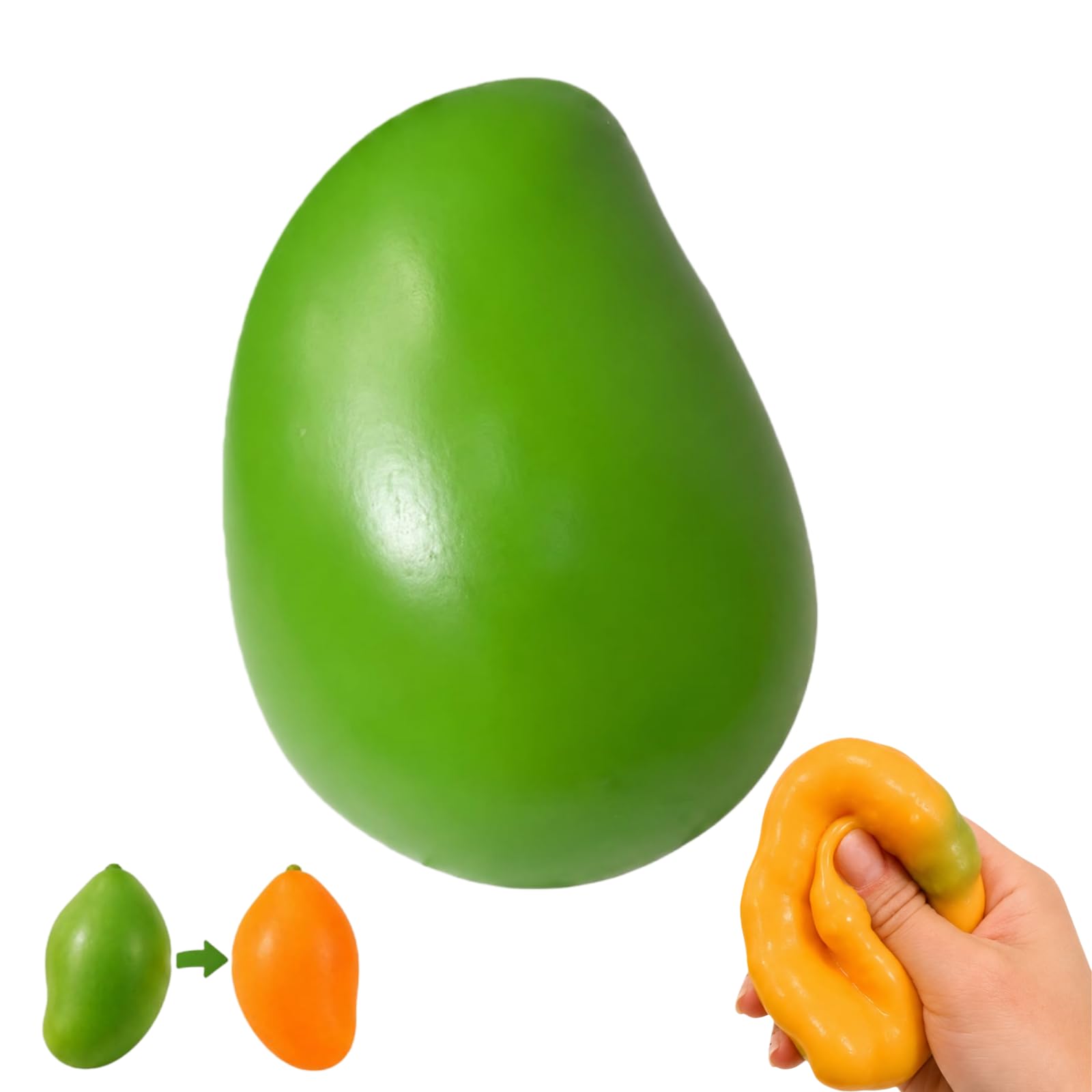 Crunchy Mango Squishy, Chameleon Mango Stress Ball, Slow Rising Crunchy Squishy for Stress Relief, Textured Sensory Ball for Anxiety Management Party Favors (1PCS)