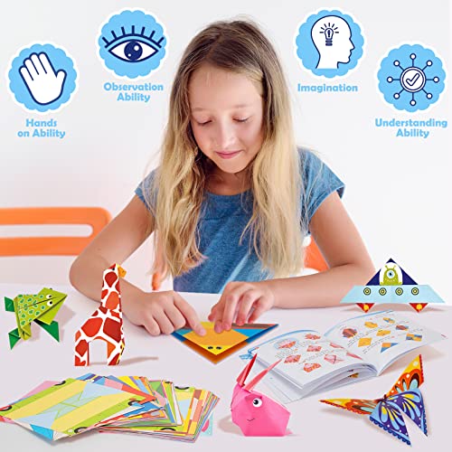 Aigybobo Origami Paper Set, 308PCS Kids Craft Paper Kit with Instructional Book for Girls Age 6,7,8,9,10,11,12, Art Projects Supplies for School Class Craft Lessons- Christmas Gifts for Boys&Girls - Image 7
