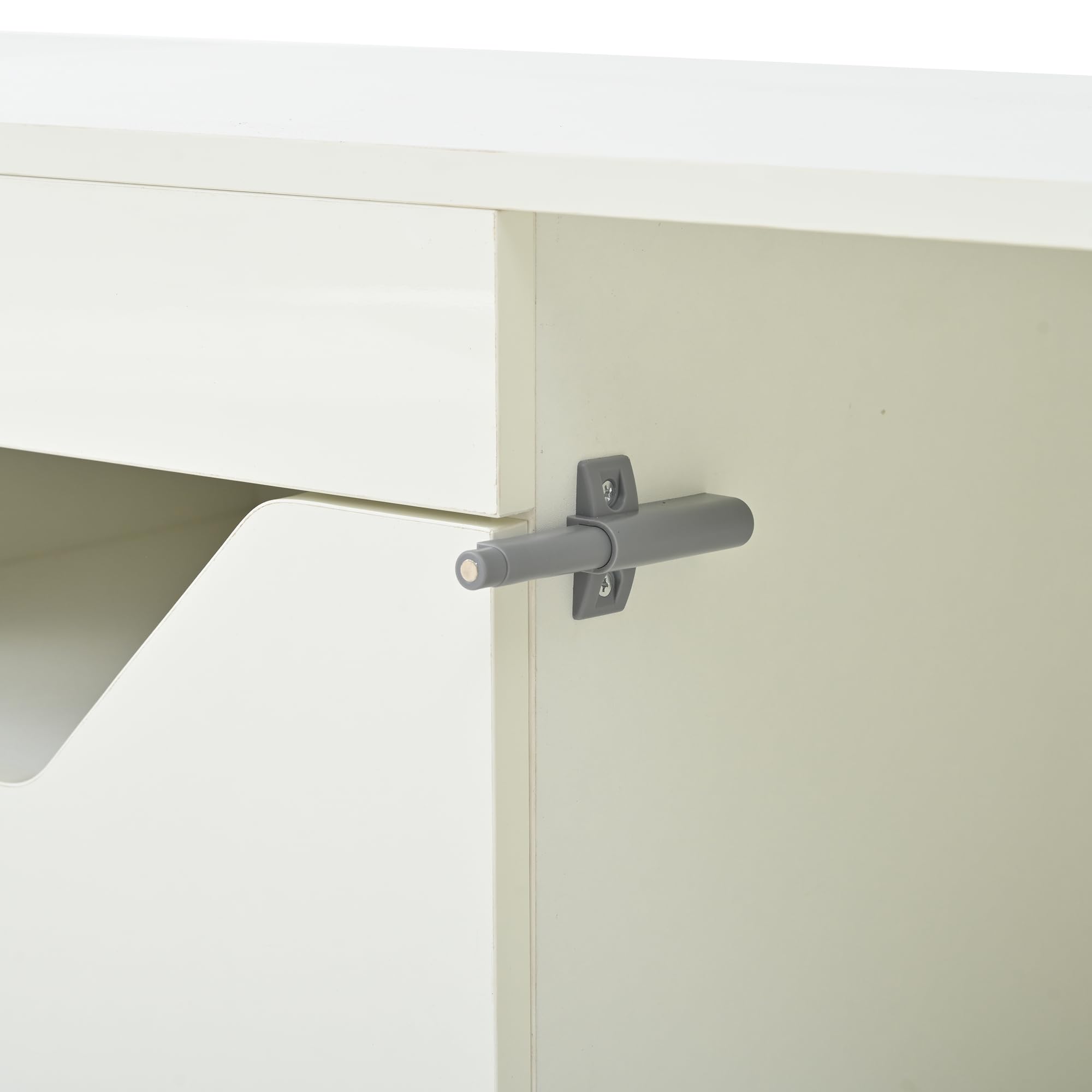 Mobile TV da 180 x 40 x 45 cm, con 2 cassetti e 2 armadi, mobile TV lucido con luci a LED, TV da 75 pollici, bianco