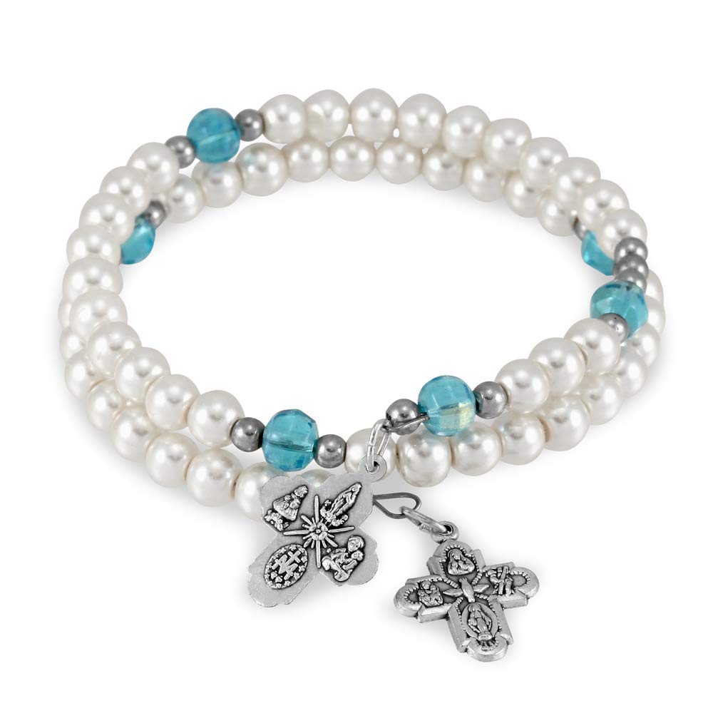Wrap Around Rosary Bracelet Four Way Cross