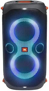JBL Partybox 110, Wireless Bluetooth Party Speaker, 160W Monstrous Pro Sound, Dynamic Light Show, Upto 12Hrs Playtime, Built-in Powerbank, Guitar & Mic Input, PartyBox App, Splashproof (Black)