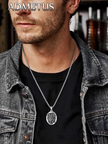 ADMETUS Sterling Silver Saint St Michael The Archangel Necklace Mens Amult Pendant Medal Protection Jewelry Religious Gifts for Men3