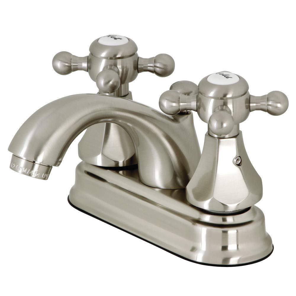Robinet anti-trace Kingston Brass KB4608BX centerset 4" en nickel brossé pour éliminer les fuites