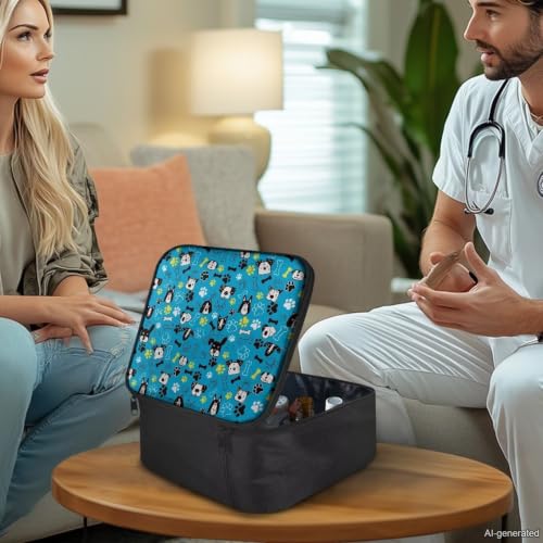 Image of Gomyblomy First Aid Bag Empty Dog Paw Print Travel Medicine Bag Cute First Aid Pouch Empty Medium Size Medical Storage Bag for College Dorm Home Cars Travel Hiking