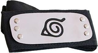 Ninja Cosplay Headband Leaf Village Headband Anti Leaf Village Logo Headband Cosplay Anime Costume Accessories Black headband (black3)