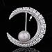 Maria-UK - Broche de perlas silvestres de temperamento y circonio para trajes de ropa de alta gama (color: blanco)