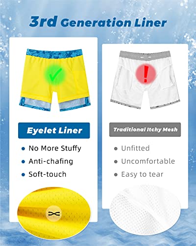 Image of SURF CUZ Mens Swim Trunks with Compression Liner Swim Shorts 7 inch Swimming Trunks Stretch 7 Inch Swim Suits Quick Dry