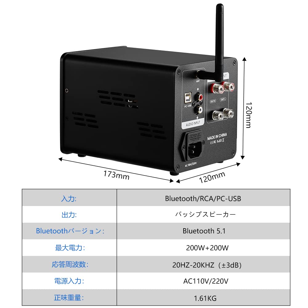 Aiyima A200 パワーアンプ Amazon.co.jp: AIYIMA A08 Upgrade A200 APTX HD Bluetooth 5.1