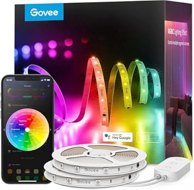 Govee 100ft RGBIC LED Strip Lights, Smart LED Lights Work with Alexa and Google Assistant, LED Lights for Bedroom WiFi App Control Segmented DIY Multiple Colors, Color Changing Light, Christmas lights
