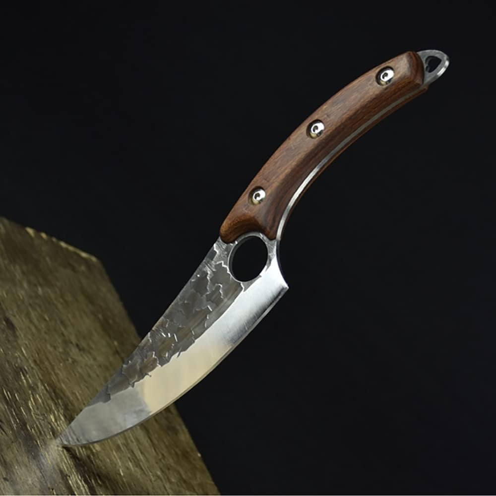 Meat Cleaver Knife, 6 Inch Outdoor Hunting Boning Machete Knife Camping Viking Knife High Carbon Steel Handmade Forged Sharp Chef Meat Cleaver