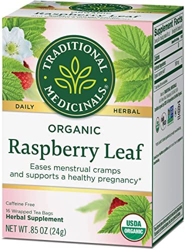 Traditional Medicinals Organic Raspberry Leaf Herbal Wrapped Tea Bags, 16 Ct #TOP3