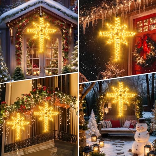 22" Bethlehem Star Outdoor Christmas Lights 90 LEDs Christmas Tree Lights Hanging Lights Mains Powered Polaris Christmas Decorations,Star of Bethlehem Lights for New Year Holiday Wedding Party Decor by DBFAIRY - Image 5