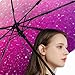 Meaudiwes Fashion Compact Auto Folding Umbrella Windproof Travel Umbrella For Rain & Sun Pink Glitter Pattern