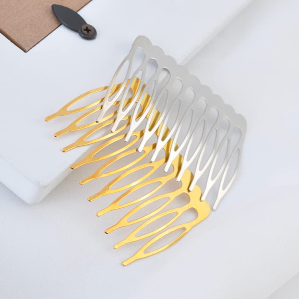 LALAFINA 3 Sets Elegante Goldene Haarspangenkämme Mit 10 Eisendrahtzähnen Eingesetzte Kämme Für Frauen Und Mädchen Für Hochzeiten Abendessen Tänze Und Den Täglichen Gebrauch 30