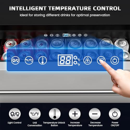 Image of Mojgar 24 inch Under Counter Beverage Refrigerator, Indoor /Outdoor Fridge with Double Drawer Storage, Quiet 38dB Compressor & Weather-Proof Stainless Steel - Beverage Fridge for Home, Patios, Restaurants