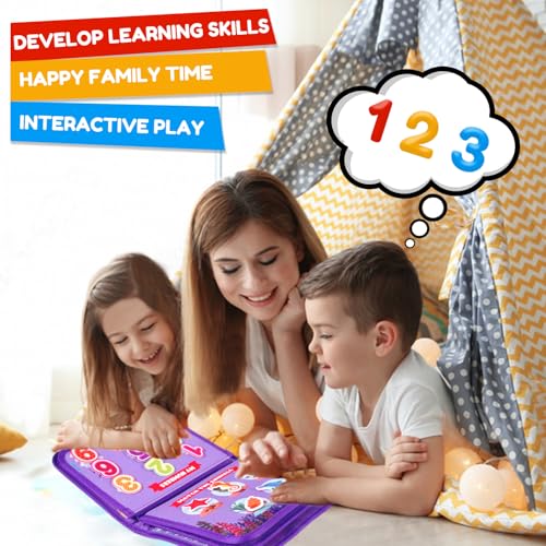 Image of Qizfun Montessori Busy Board Book for Toddlers, Mermaid Sensory Learning Toy for Girls, Educational Fine Motor Skills Toy, Travel Busy Board for Car & Airplane