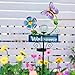 FOMOMDI Outdoor Solar Garden Lights with Welcome Sign, Butterfly Ornament Metal Stake Lights for Lawn, Patio, Cracked Glass Balls, for Mom (Butterfly)