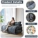 MAXYOYO Folding Sofa Bed, Convertible Sleeper Chair with Pilow Foldable Mattress with Back Support, Portable Fold Out Chair Bed Comfy Floor Sofa Lounge for Living Room Bedroom, Dark Grey, Double