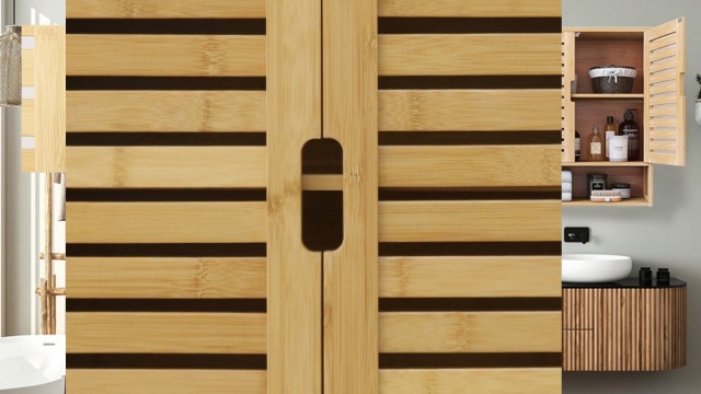 Meuble de Salle de Bain - UNHO - Armoire Murale - Bambou Laqué - 2