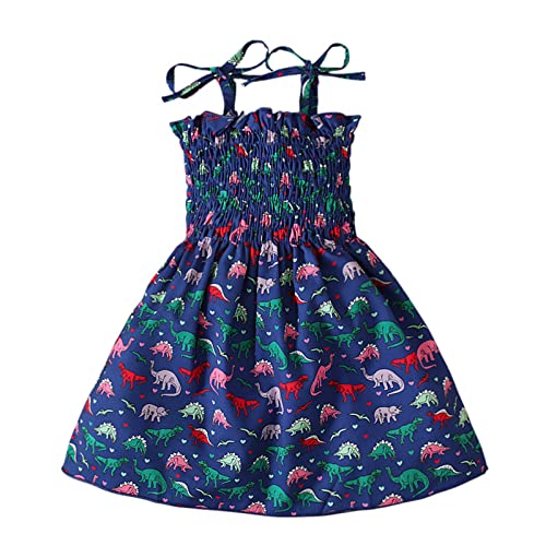 Baby Mädchen Kleid Blumendruck Ärmellos Sommerkleid Blumenkleid Midi...
