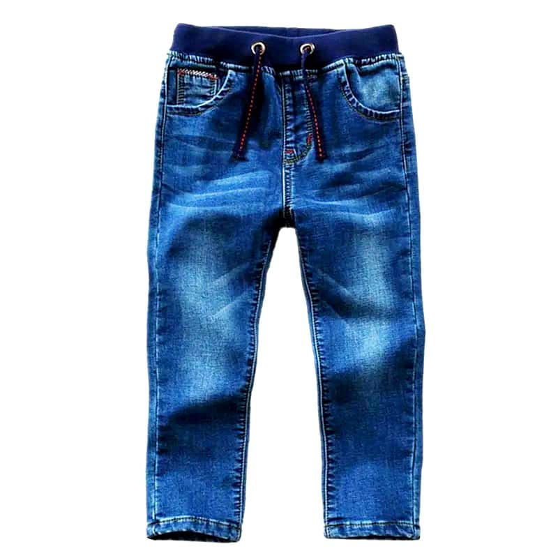 GenericKids Jeans Trouser Classic Stritchable Solid Design Denim Pants جينز اطفال