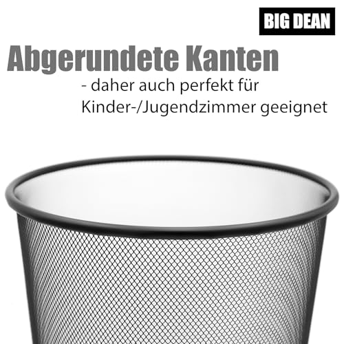 BigDean Papierkorb Büro Mülleimer schwarz 20L Draht - Mülleimer Büro Trash Can Papiermülleimer Abfalleimer Mülleimer – Bild 6