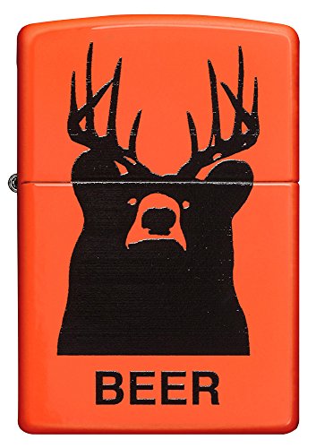 Encendedor Zippo Beer Bear Neon Orange bolsillo miniatura 2