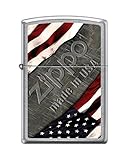 Zippo 1276 Made In Usa Flag Street Chrome Full Size Lighter