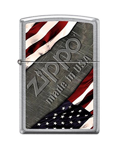 Zippo 1276 Made In Usa Flag Street Chrome Full Size Lighter