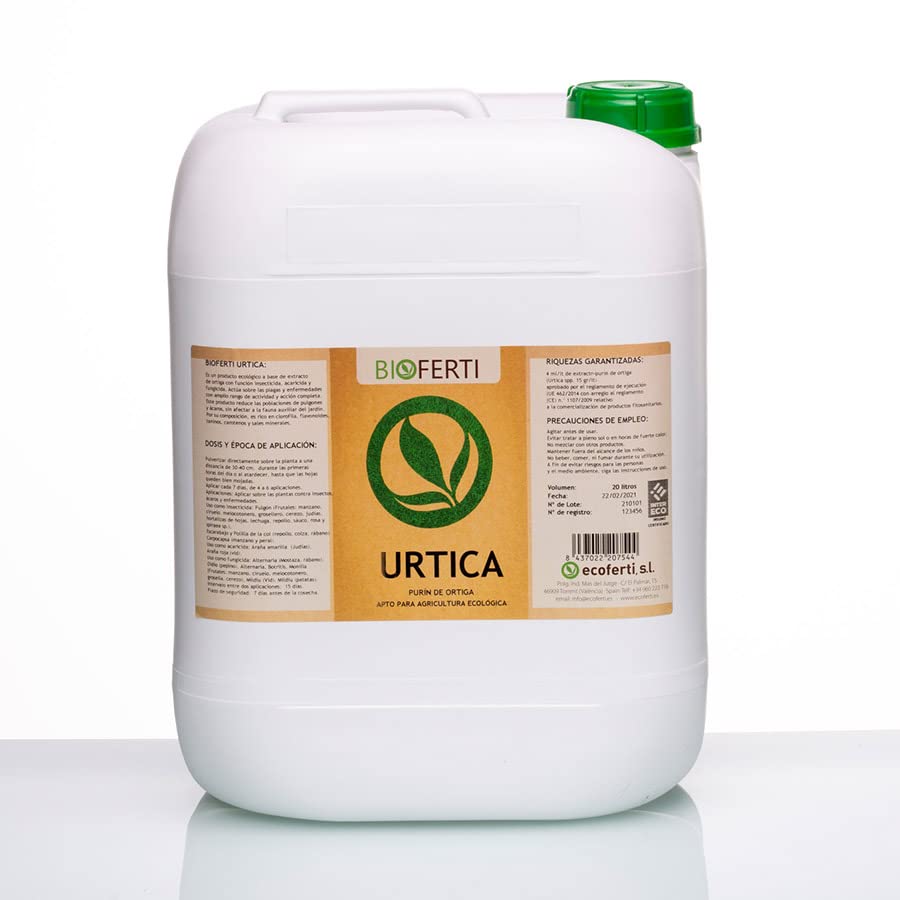 BIOFERTI URTICA. PURÍN DE ORTIGA. (Formulado a base de Utica dioica spp. obtenido por tratamiento acuoso). APTO PARA AGRICULTURA ECOLÓGICA (20 Litros)